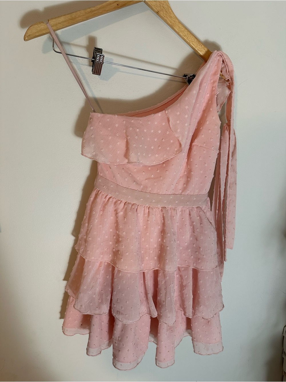 Showpo one shoulder mini dress pink 0